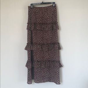 Anthropologie Blue Tassel Maxi skirt